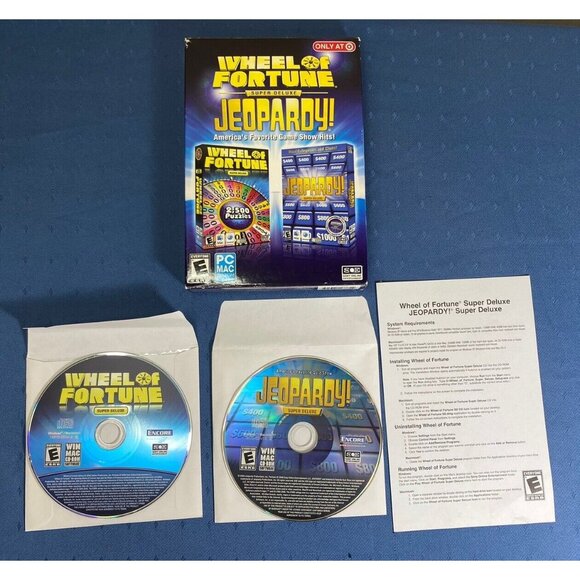 WHEEL OF FORTUNE/JEOPARDY SUPER DELUXE EDITION  PC MAC PC ROM - Picture 1 of 3